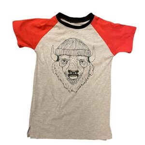 Rags to Raches boys Hipster Buffalo gray graphic t-shirt size 9-10 y
